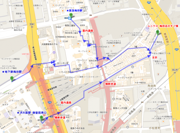 ジャニーズショップ大阪新店舗地図